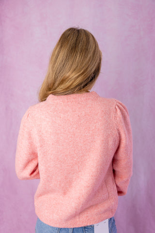 Pink Button Front Sweater Cardigan