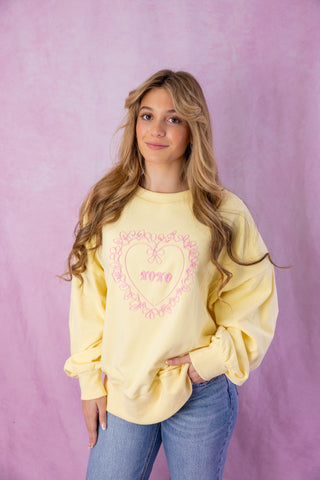 Light Yellow 'XOXO' Heart Sweatshirt