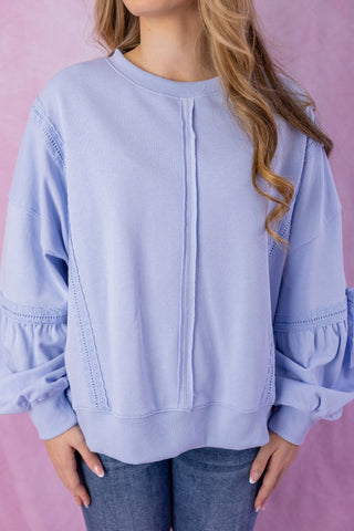 Light Blue Bow Detail Sweatshirt