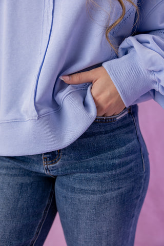 Vervet Medium/Dark Wash High Rise Cuffed Straight Leg Jeans