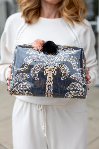 Spartina 449 Large Cosmetic Pouch Bridge Street Palms Black
