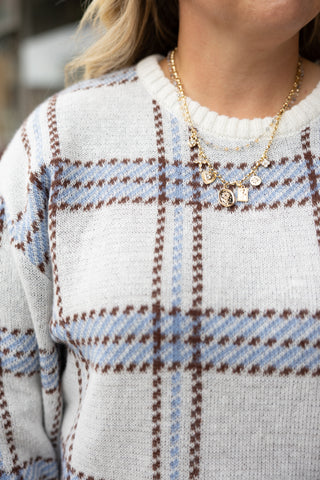 Z Supply Junction Plaid Sweater - Natural