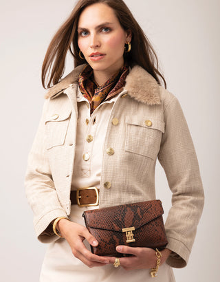 Spartina 449 Siren Victoria Leather Crossbody - Brown Python