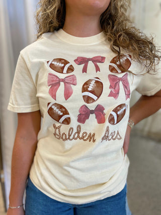 Golden Aces Football/Bow Tee