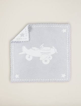 Barefoot Dreams CozyChic® Scalloped Receiving Blanket - Blue/White/Airplane