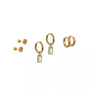 LINNY CO Huggie & Screwback Stud Set - Boston