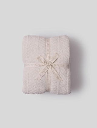 Barefoot Dreams Cozychic Herringbone Bed Blanket - Cream (Full/Queen)