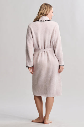 Barefoot Dreams CozyChic® Blanket Stitch Robe - Stone
