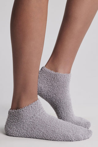 CozyChic® Heathered Stripe Ankle Sock Set - Dove Gray/Multi