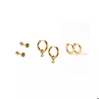 LINNY CO Huggie & Screwback Stud Set - Portland