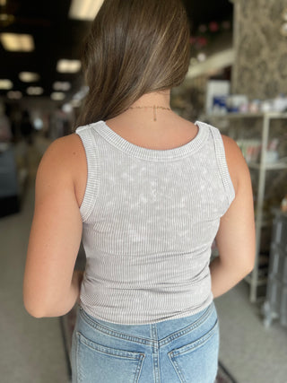Light Grey Washed 2-Way Tank Top
