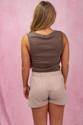 Z Supply Ellie Rib V-Neck Tank - Pebble Coast
