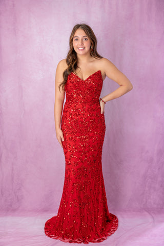 Sherri Hill 56339 - Red Size 4