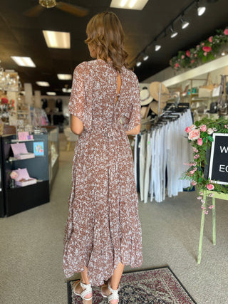 Brown Floral Maxi Dress