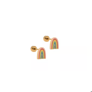LINNY CO Screwback Stud Earrings - Noah Rainbow