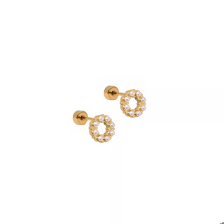 LINNY CO Screwback Stud Earrings - Brinley Pearl