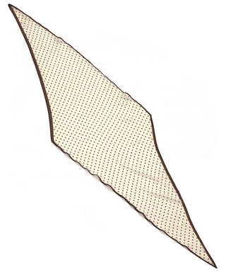 Cream/Brown Polka Dot Print Diamond Shape Scarf