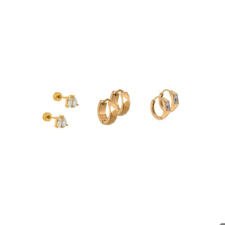 LINNY CO Huggie & Screwback Stud Set - Aspen