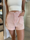 Light Pink Mineral Wash Shorts