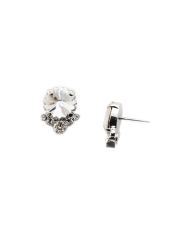 Sorrelli Regal Round Stud Earrings - Palladium Silver/Crystal