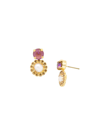 Sorrelli Shoshanna Stud Earrings - Bright Gold Tone/Raw Sugar