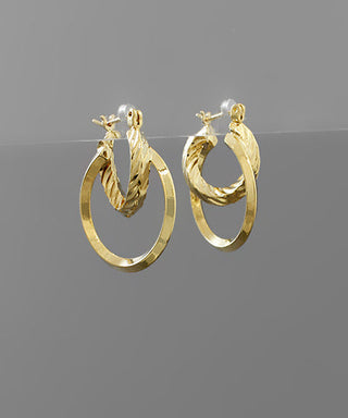 Gold Layered Circle Hoop Earrings