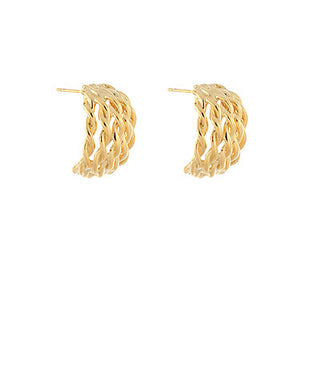 Gold Twisted Hoop Earrings