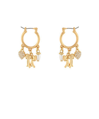 Gold Charm Hoop Earrings