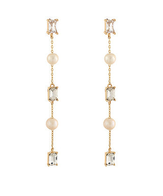Crystal & Pearl Drop Earrings