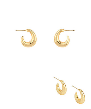 Shiny Gold Hoop Earrings