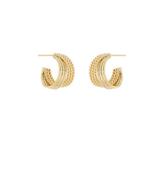 Gold Textured Hoops