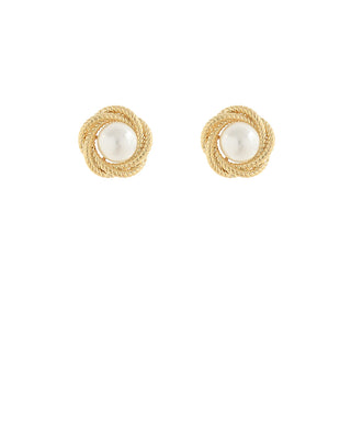 Gold/Pearl Stud Earrings