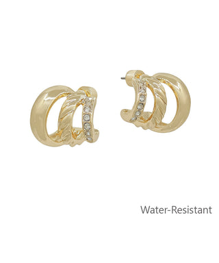Gold 3 Layer Hoop Earrings