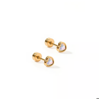 LINNY CO Screwback Stud Earrings - Polly Heart
