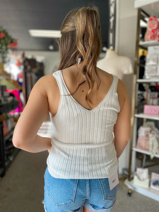 White Ribbed Tank