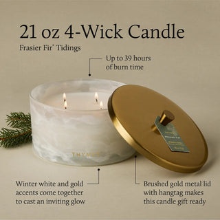 Thymes Fraiser Fir Tidings 4-Wick Statement Candle