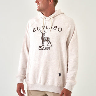 Burlebo Fleece Hoodie - Whitetail Deer - Heather Oatmeal