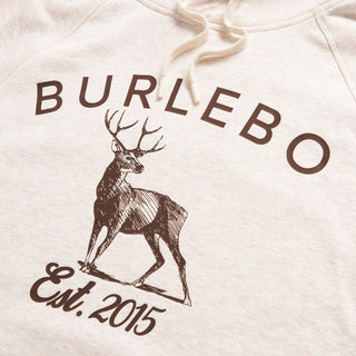 Burlebo Fleece Hoodie - Whitetail Deer - Heather Oatmeal