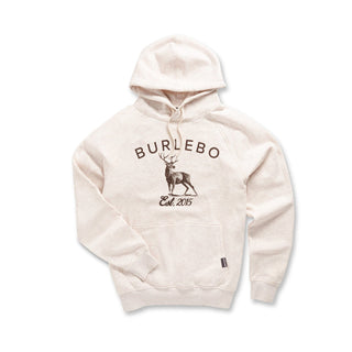 Burlebo Fleece Hoodie - Whitetail Deer - Heather Oatmeal