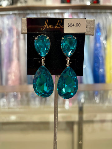 Jim Ball Earrings CE1025 - Aqua/Silver