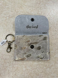 Cream/Gold Leather Button Closure Cardholder