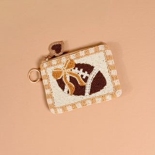 The Darling Effect Handcrafted Beaded Pouch - Fab Football