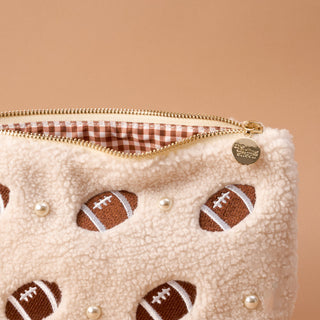 The Darling Effect Football & Pearls Teddy Pouch