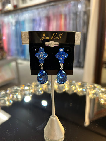 Jim Ball Earrings CE1326 - Sapphire/Silver