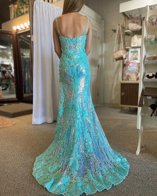 Sherri Hill 55610 - Light Aqua Size 00