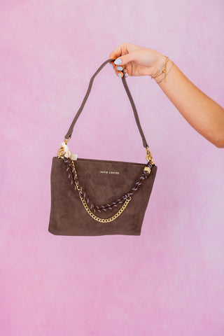 Katie Loxton Cord Small Shoulder Bag - Bitter Chocolate