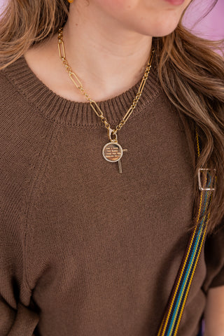 Dark Brown Raglan Sleeve Knit Top