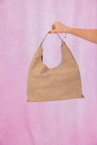 Katie Loxton Laila Slouch Shoulder Bag - Light Taupe Suedette