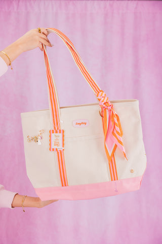 The Darling Effect Canvas Tote Bag – Sicily Stripes Pink