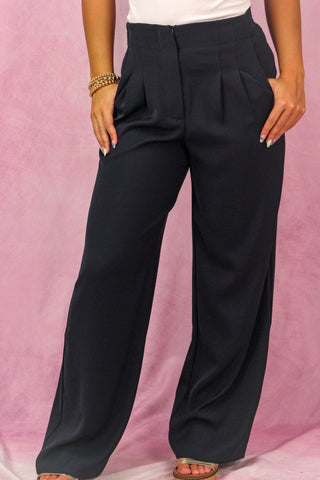 Navy Wide Leg Pants